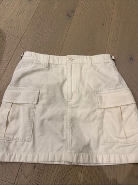 Cream Cargo Pocket Mini Skirt